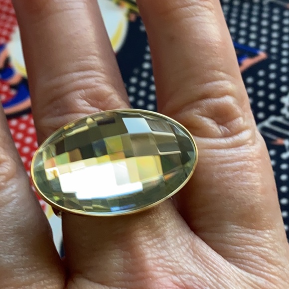 Calvin Klein Gold Tone Faceted Ring Size 8 NWT - Picture 4 of 10